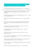 Entrepreneurship II Final Exam Review Questions and Correct Answers&period;