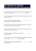 PSY 205 Exam &num;2&colon; Cognitive Development questions well answered
