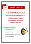 NSG 3100 EXAM 1&comma; 2&comma; & 3 Fundamental Concepts & Skills for  Nursing Practice - Galen Actual Questions and Answers  100&percnt; Guarantee Pass 