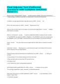 Final Adjuster Test &lpar;California&rpar; Questions with Complete Solutions Rated A&plus;&period;