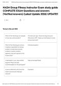 NASM Group Fitness Instructor Exam study guide COMPLETE EXAM Questions and Answers &lpar;Verified Answers&rpar; &lpar;Latest Update 2026&rpar; UPDATE&excl;&excl;