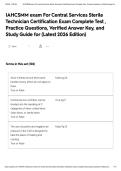 IAHCSMM exam For Central Services Sterile Technician Certification Exam Complete Test &comma; Practice Questions&comma; Verified Answer Key&comma; and Study Guide for &lpar;Latest 2026 Edition&rpar;
