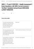 HESI 1 - V1 and V2 REVIEW - Health Assessment 1 Exam Questions with 100&percnt; Correct Answers &vert; Verified &vert; Updated &lpar;Actual Exam&rpar; 20252026 LATEST VERSION&excl;&excl;