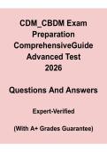 CDM &sol; CBDM Exam Prep 2026 &vert; Comprehensive Questions & Answers
