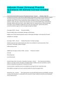 Adjuster Exam &lpar;Arizona&rpar; Practice Questions All Solved Correct Graded A&plus;&period;