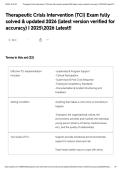 TCI &lpar;Therapeutic Crisis Intervention&rpar; Training STUDY GUIDE EXAM Questions and Answers &lpar;Verified Answers&rpar; Most Recent exam COMPLETE &lpar;2026&rpar; &lpar;Latest Update 2026&rpar; UPDATE&excl;&excl; Flashcards &lowbar; Quizlet&period;pdf