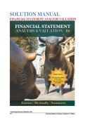 Solution Manual For Financial Statement Analysis & Valuation&comma; 6th Edition by  Easton&comma; McAnally&comma; Sommers&vert; 9781618533609&vert; All Chapters&vert; LATEST