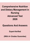 Comprehensive Nutrition & Dietary Management in Nursing &vert; 2026 Study Guide