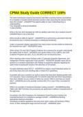 CPMA Study Guide CORRECT 100&percnt;