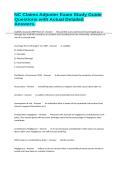 NC Claims Adjuster Exam Study Guide Questions with Actual Detailed Answers&period;