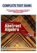 COMPLETE TEST BANK&colon;  For First Course In Abstract Algebra&comma; A 8th Edition By John B&period; Fraleigh &lpar;Author&rpar;&comma; Neal Brand &lpar;Author&rpar;  Latest Update Graded A&plus;
