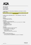 AQA A-level HISTORY Component 2K International Relations and Global Conflict&comma; c1890&ndash;1941 QP JUNE 2025