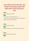 Exams 1&comma;2&comma;3&comma;4 NUR210 &sol; NUR 210 PACKAGE DEAL&vert; BUNDLE contains the latest 2026&sol;2027 Principles of Pharmacology exams with verified solutions for Galen - Guaranteed pass&excl;&excl;
