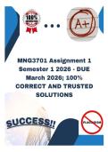 MNG3701 Assignment 1 Semester 1 2026 - DUE March 2026&semi; 100&percnt; CORRECT AND TRUSTED SOLUTIONS