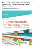 TEST BANK for Davis Advantage for Fundamentals of Nursing Care&colon; Concepts&comma; Connections & Skills Fourth Edition Newest Version 2026 All 38 Chapters Covered by David Burton&comma; Marti&semi; Smith &lpar;Author&rpar;