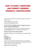 NUR 172 EXAM 1 QUESTIONS  AND CORRECT ANSWERS  GRADED A&plus; 20252026 EXAM