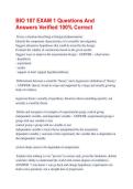 BIO 107 EXAM 1 Questions And  Answers Verified 100&percnt; Correct
