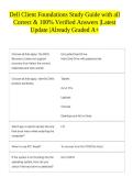 Dell Client Foundations Study Guide with all Correct & 100&percnt; Verified Answers &vert;Latest Update &vert;Already Graded A&plus; 
