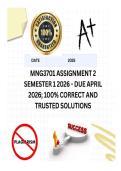 MNG3701 Assignment 2 Semester 1 2026 - DUE April 2026&semi; 100&percnt; CORRECT AND TRUSTED SOLUTIONS