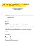 NBRC Therapist Multiple Choice Self Assessment  Examination 2020 B Questions And Answers 