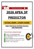 APEA 3P Predictor Exam &lpar;2026&sol;2027&rpar; PDF &vert; Patho &plus; Pharm &plus; Assessment &vert; APEA