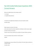 Nur 633 Cardio Patho Exam Questions With Correct Answers 