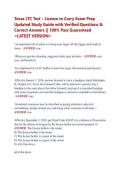 Texas LTC Test &ndash; License to Carry Exam Prep  Updated Study Guide with Verified Questions &  Correct Answers &vert;&vert; 100&percnt; Pass Guaranteed  <LATEST VERSION>
