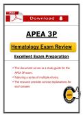 APEA 3P Hematology Exam Review &lpar;2026&sol;2027&rpar; PDF &vert; Primary Care &vert; APEA Study Guide