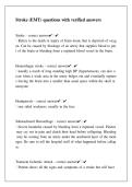 Stroke &lpar;EMT&rpar; questions with verified answers