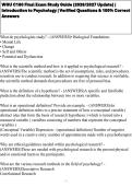 WGU C180 Final Exam Study Guide &lpar;2026&sol;2027 Update&rpar; &vert; Introduction to Psychology &vert; Verified Questions & 100&percnt; Correct Answers