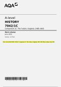 AQA A-level HISTORY 7042&sol;1C Component 1C The Tudors&colon; England&comma; 1485&ndash;1603 Mark scheme June 2025
