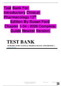 Test Bank For Introductory Clinical Pharmacology 12th Edition By Susan Ford Chapter 1-54 &vert; 2026 Complete Guide Newest Version