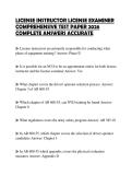 LICENSE INSTRUCTOR LICENSE EXAMINER COMPREHENSIVE TEST PAPER 2026 COMPLETE ANSWERS ACCURATE