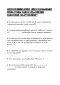 LICENSE INSTRUCTOR LICENSE EXAMINER FINAL STUDY GUIDE 2026 SOLVED QUESTIONS FULLY CORRECT