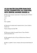 LP GAS MASTER QUALIFIER EXAM PACK ACTUAL EXAMINATION 2026 QUESTIONS WITH VERIFIED ANSWERS GRADED A&plus;