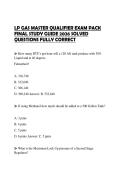 LP GAS MASTER QUALIFIER EXAM PACK FINAL STUDY GUIDE 2026 SOLVED QUESTIONS FULLY CORRECT