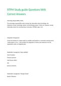 RTPM Study guide Questions With Correct Answers