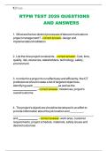 RTPM TEST 2026 QUESTIONS AND ANSWERS