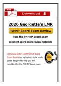 LMR Georgette PMHNP Board Exam Review &lpar;2026&sol;2027&rpar; PDF &vert; High-Yield Board Prep
