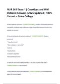 NUR 265 Exam 1 &vert; Questions and Well Detailed Answers &vert; 2026 Updated &vert; 100&percnt; Correct - Galen College