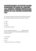MACROECONOMICS 8TH EDITION OLIVIER BLANCHARD TEST BANK ALL CHAPTERS 100&percnt; ORIGINAL VERIFIED CERTIFICATION REVIEW SET 2026 ANSWERS GUARANTEED PASS