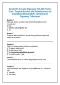 Nevada &lpar;NV&rpar; A General Engineering 2026-2028 Practice  Exam &ndash; Complete Questions with Detailed Answers and  Explanations &vert; Study Guide for Contractors and  Engineering Professionals