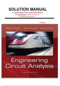 SOLUTION MANUAL for engineering circuit analysis 8th edition by william hayt &lpar;author&rpar; questions  and answers graded a&plus;