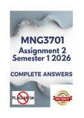 MNG3701 Assignment 2 Semester 1 2026 - DUE 2026&semi; 100&percnt; Correct solutions and explanations&period;&lbrack;COMPLETE ANSWERS&rsqb;