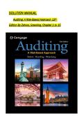 Full Solution Manual for Auditing&colon; A Risk-Based Approach to Conducting a Quality Audit 12th Edition by Karla M&period; Johnstone-Zehms&comma; Audrey A&period; Gramling&comma; and Larry E&period; Rittenberg Complete Coverage &lpar;Chapters 1-15&rpar; Verified Answers & Step-by-Step Audit Solutions 