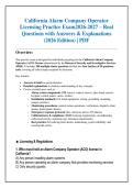 California Alarm Company Operator  Licensing Practice Exam2026-2027 &ndash; Real  Questions with Answers & Explanations  &lpar;2026 Edition&rpar; &vert; PDF