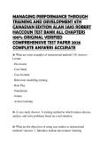 MANAGING PERFORMANCE THROUGH TRAINING AND DEVELOPMENT 8TH CANADIAN EDITION ALAN SAKS ROBERT HACCOUN TEST BANK ALL CHAPTERS 100&percnt; ORIGINAL VERIFIED COMPREHENSIVE TEST PAPER 2026 COMPLETE ANSWERS ACCURATE