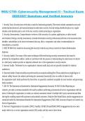 WGU C795 Cybersecurity Management II &ndash; Tactical Exam Questions and Verified Answers &lpar;2026&sol;2027&rpar;
