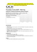 2025 OCR GCSE &lpar;9&ndash;1&rpar; History B &lpar;Schools History Project&rpar; J411&sol;16 Crime and  Punishment&comma; c&period;1250 to present with Britain in Peace and War&comma; 1900&ndash;1918 Combined  Question Paper and Marking Scheme