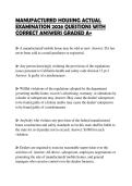 MANUFACTURED HOUSING ACTUAL EXAMINATION 2026 QUESTIONS WITH CORRECT ANSWERS GRADED A&plus;